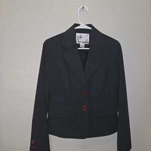 Kensie - Blazer Grey Coal with Burgundy Buttons - Size 6